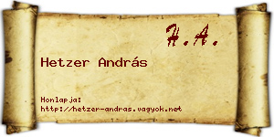 Hetzer András névjegykártya