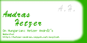 andras hetzer business card